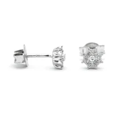 Pendientes Rose Diamantes 0,18ct Oro Blanco 18K