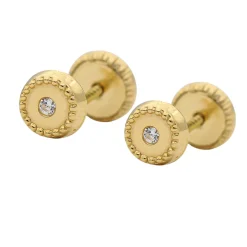 Pendientes Round Oro 18K