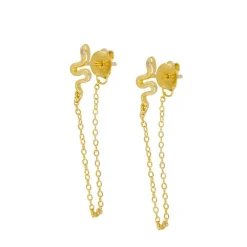 Pendientes Snake Chain Plata Dorada