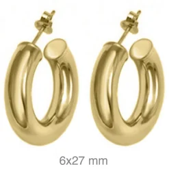 Pendientes Spesso 27mm Plata Dorada