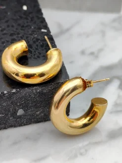 Pendientes Spesso 22mm Plata Dorada