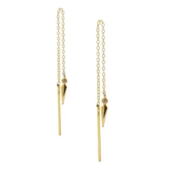 Pendientes Spike Chain Plata Dorada