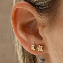 Pendientes Star Oro 18K