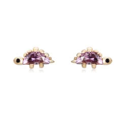 Pendientes Stegosaurus Plata Dorada