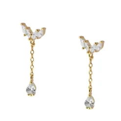 Pendientes Val Chain Plata Dorada
