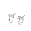 Pendientes White Chain Plata