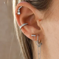 Pendientes White Chain Plata