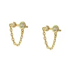 Pendientes Zina Chain Plata Dorada
