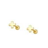 Piercing Cross Plata Dorada