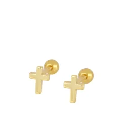 Piercing Cruz Plata Dorada