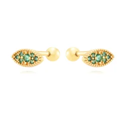 Piercing Eye Verde Plata Dorada