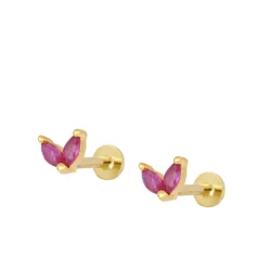 Piercing Flea Fucsia Plata Dorada