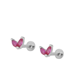 Piercing Flea Fucsia Plata