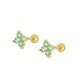 Piercing Glam Green Plata Dorada