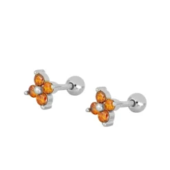 Piercing Glam Naranja Plata