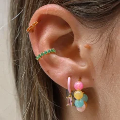 Piercing Lenis Naranja Plata Dorada