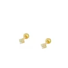 Piercing Mini Square Plata Dorada
