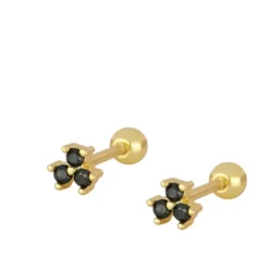 Piercing Vela Black Plata Dorada