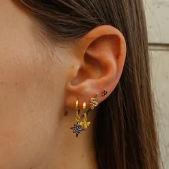 Piercing Vela Black Plata Dorada