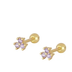Piercing Vela Lila Plata Dorada