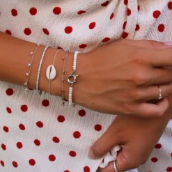 Pulsera Acra Granate Plata