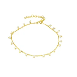 Pulsera Acra Perlas Plata Dorada