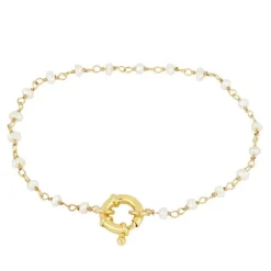 Pulsera Amur Perla Plata Dorada
