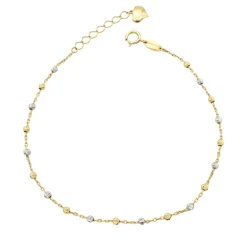 Pulsera Bolitas Oro Bicolor 18K