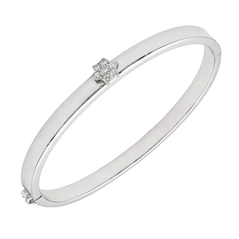 Pulsera Caña Rosella Diamante 0,30ct H-VS Oro Blanco 18K