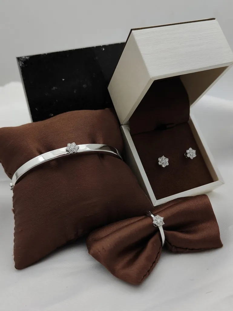 Pulsera Caña Rosella Diamante 0,30ct H-VS Oro Blanco 18K