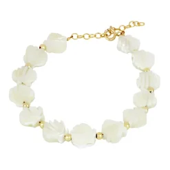 Pulsera Concha Nácar Plata Dorada