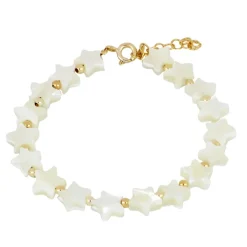 Pulsera Estrella Nácar Plata Dorada
