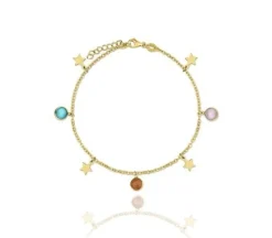 Pulsera Estrellada Plata Dorada