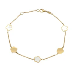 Pulsera Flores Nácar Oro 18K
