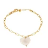 Pulsera Heart Pearl Plata Dorada