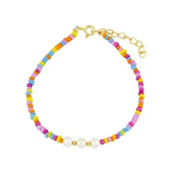 Pulsera Henia Perlas Plata Dorada