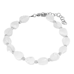Pulsera Hoja Nácar Plata