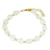Pulsera Hoja Nácar Plata Dorada
