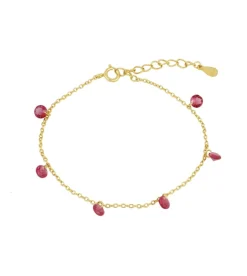 Pulsera Lima Fucsia Plata Dorada