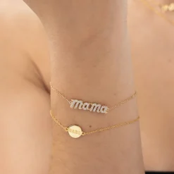 Pulsera Mamá Medal Plata Dorada