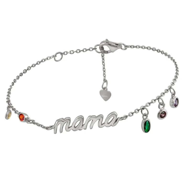 Pulsera Mama Colores Plata