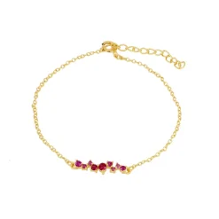 Pulsera Marie Fucsia Plata Dorada
