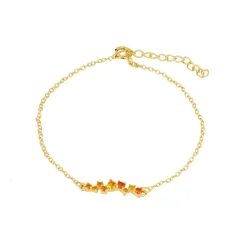 Pulsera Marie Naranja Plata Dorada