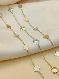 Pulsera Mariposas Nácar Oro 18K