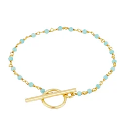 Pulsera Milos Amazonita Plata Dorada