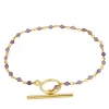 Pulsera Milos Lila Plata Dorada