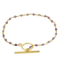 Pulsera Milos Lila Plata Dorada