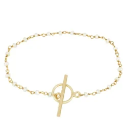 Pulsera Milos Perla Plata Dorada
