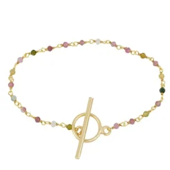 Pulsera Milos Turmalina Plata Dorada