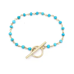 Pulsera Milos Turquesa Plata Dorada